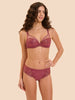 Plunging underwired bra - Rose sandalwood