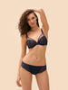 Plunging underwired bra - Sapphire