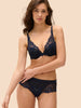 Plunging push-up bra - Sapphire