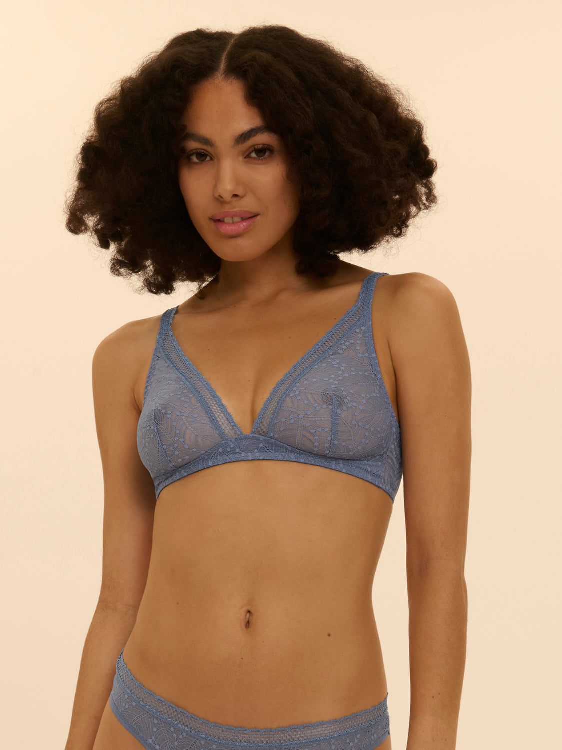 Structured wireless bra - Chambray Blue