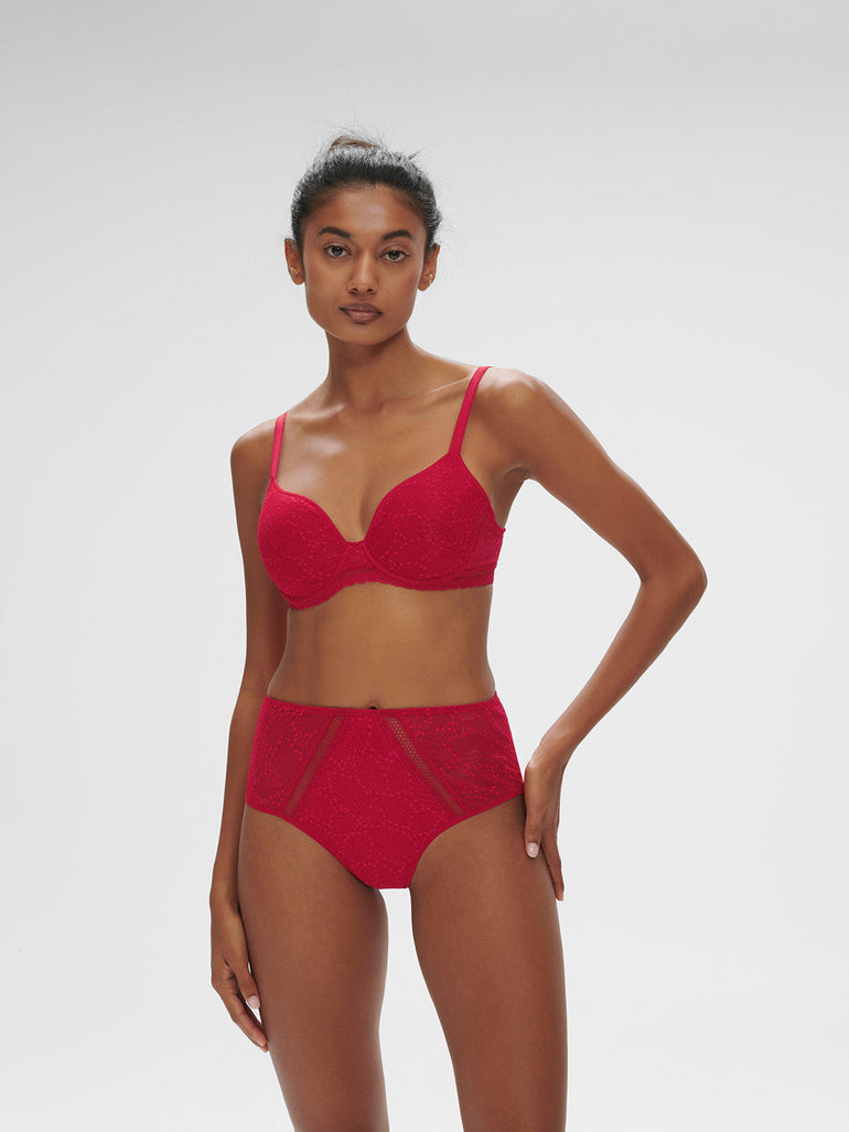 Spacer plunge bra - Ruby pink