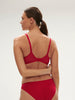 Plunging moulded underwired bra - Ruby pink