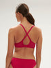 Plunging moulded underwired bra - Ruby pink