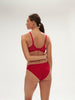 Plunging moulded underwired bra - Ruby pink