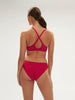 Plunging moulded underwired bra - Ruby pink