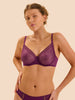 Plunging moulded underwired bra - Blackberry