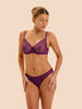 Plunging moulded underwired bra - Blackberry