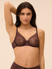Plunging moulded underwired bra - Dark Brown