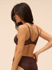 Plunging moulded underwired bra - Dark Brown