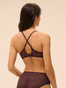 Plunging moulded underwired bra - Dark Brown