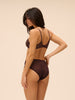 Plunging moulded underwired bra - Dark Brown
