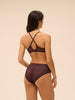 Plunging moulded underwired bra - Dark Brown