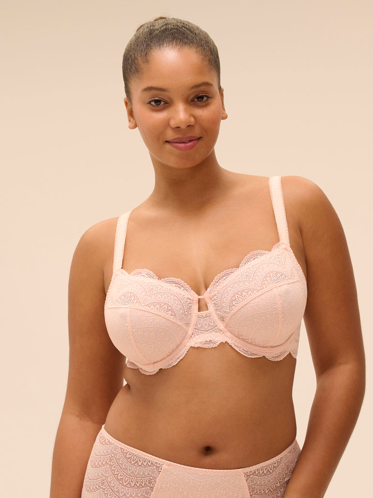 Full cup support bra - Petal Powder