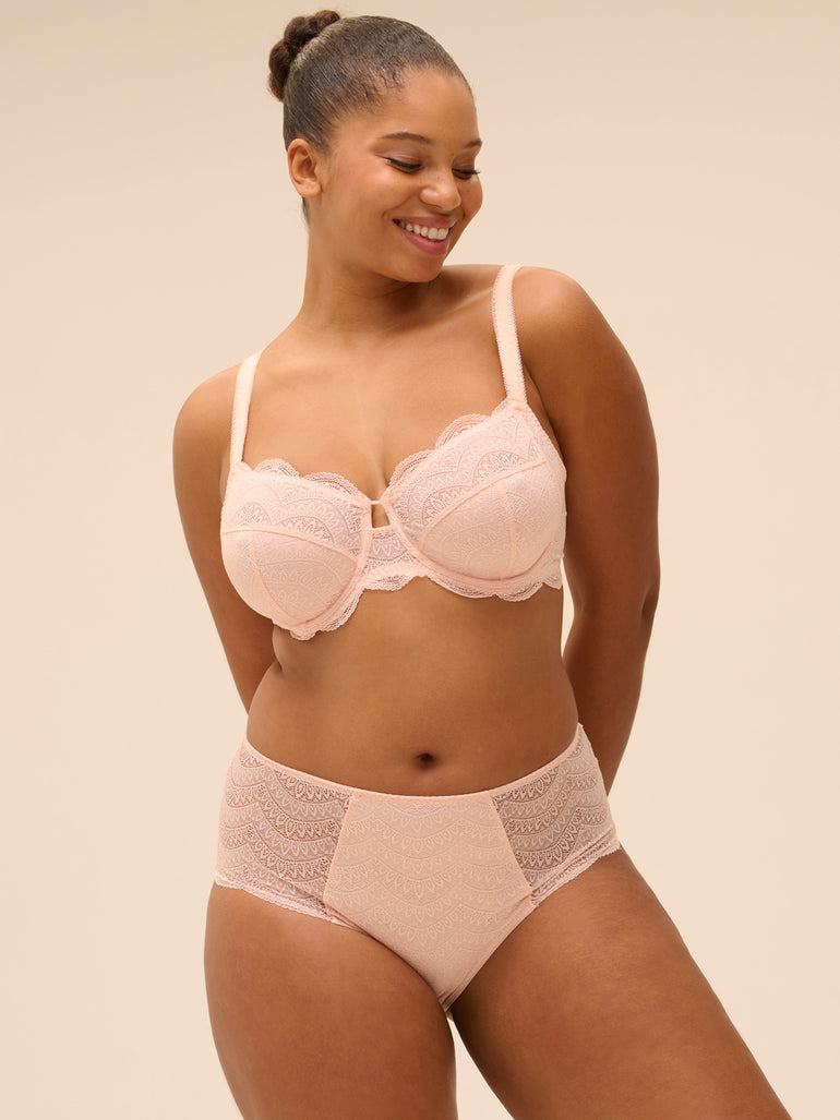 Full cup support bra - Petal Powder