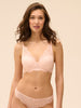 Squared neckline spacer bra - Petal Powder