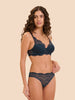 Squared neckline spacer bra - Prestige Blue