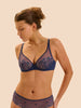 Plunging underwired bra - Rainbow Blue