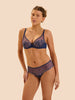 Plunging underwired bra - Rainbow Blue