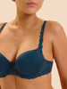 Squared neckline spacer bra - Petrol blue