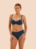Squared neckline spacer bra - Petrol blue