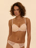 Squared neckline spacer bra - Chic Beige