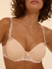 Squared neckline spacer bra - Chic Beige