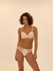 Squared neckline spacer bra - Chic Beige