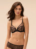 Plunging underwired bra - Black
