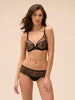 Plunging underwired bra - Black