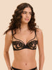 Plunging underwired bra - Black Tattoo