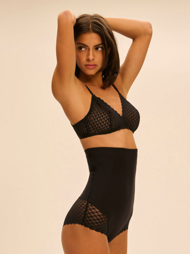 Soft cup triangle bra - Black