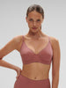 Plunging underwired bra - Lychee
