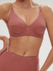 Plunging underwired bra - Lychee
