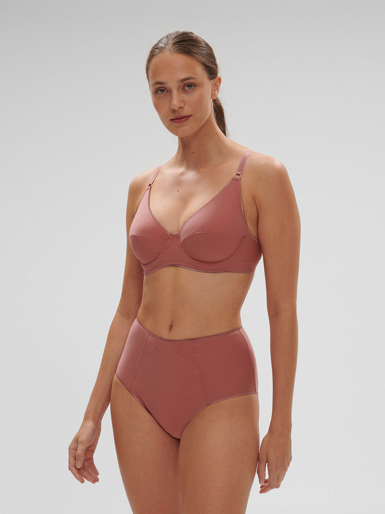 Plunging underwired bra - Lychee