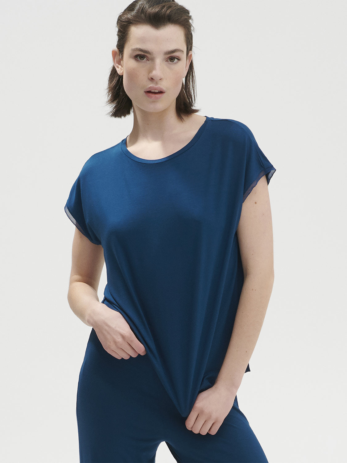 Aurore Short Sleeve Top - Poseidon Blue