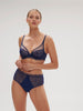 Plunging underwired bra - Midnight