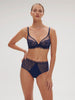 Plunging underwired bra - Midnight