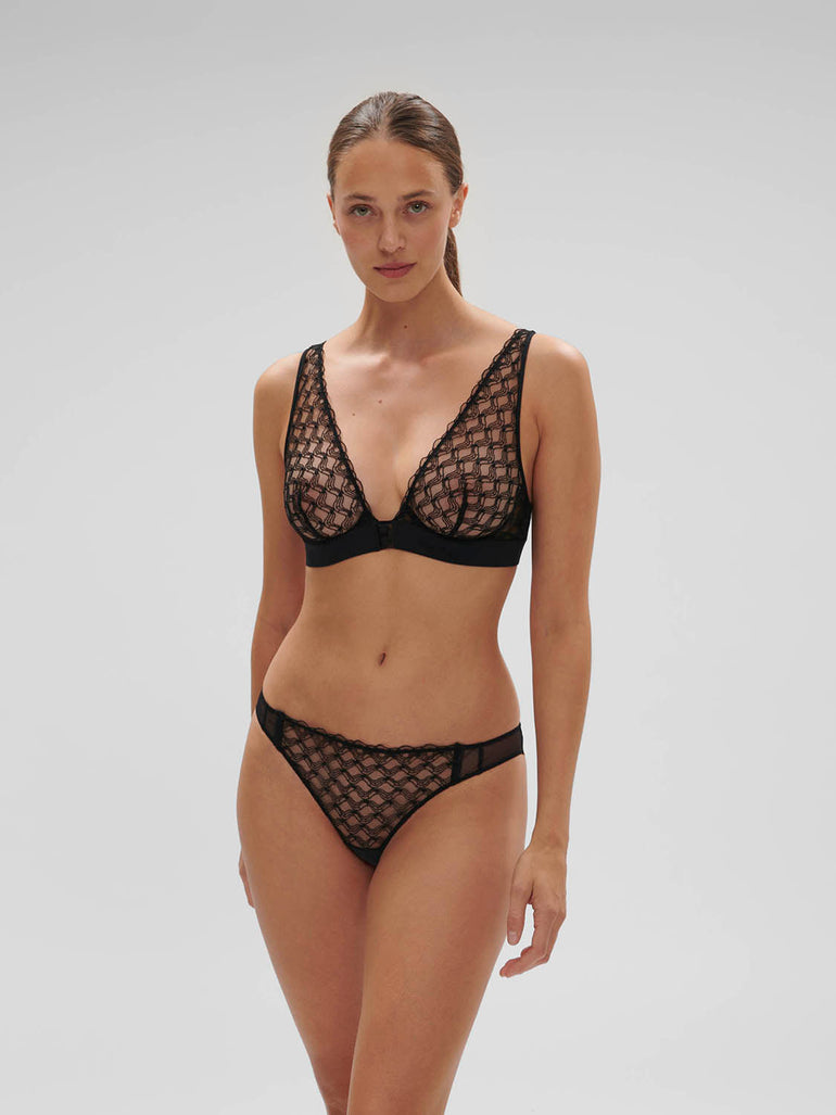 Underwired triangle bra - Black