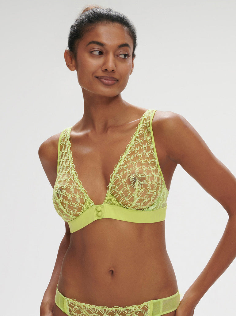 Underwired triangle bra - Lime