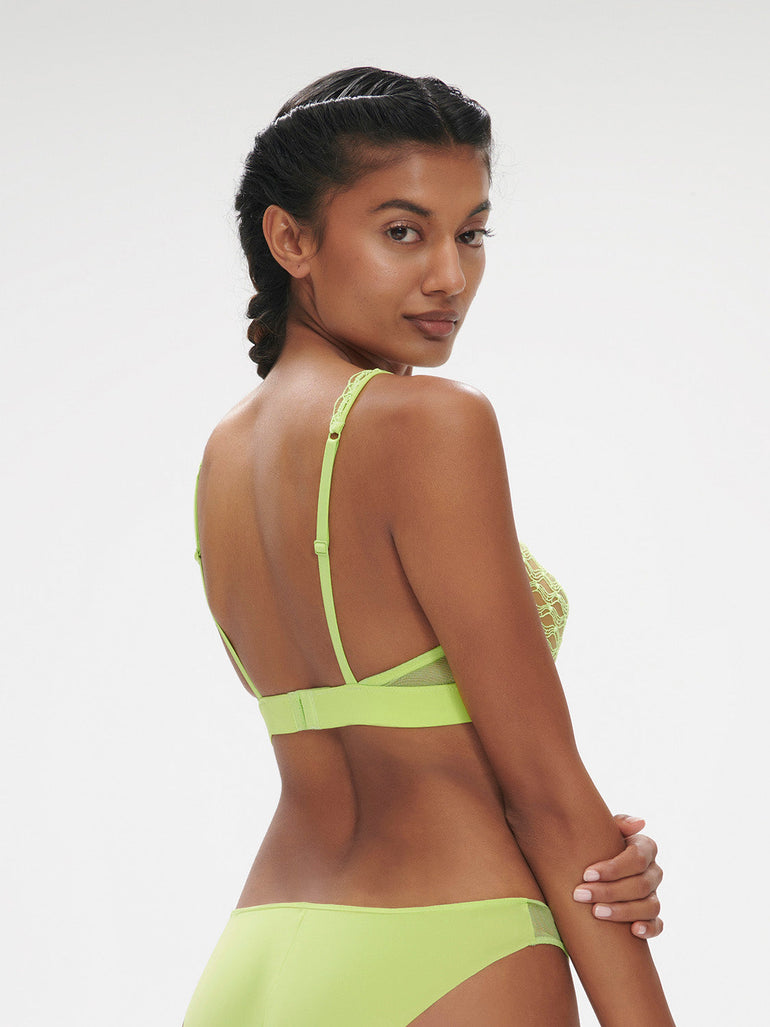 Underwired triangle bra - Lime