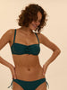Underwired bandeau bikini top - Emerald green