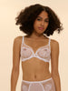 Plunging underwired bra - White