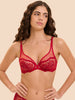 Plunging underwired bra - Opera Red