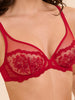 Plunging underwired bra - Opera Red