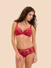 Plunging underwired bra - Opera Red