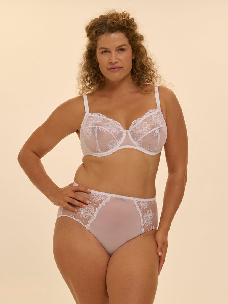 Full cup support bra - White