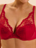 Plunging push-up bra - Opera Red