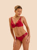 Plunging push-up bra - Opera Red