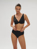 High-waist bikini brief - Black