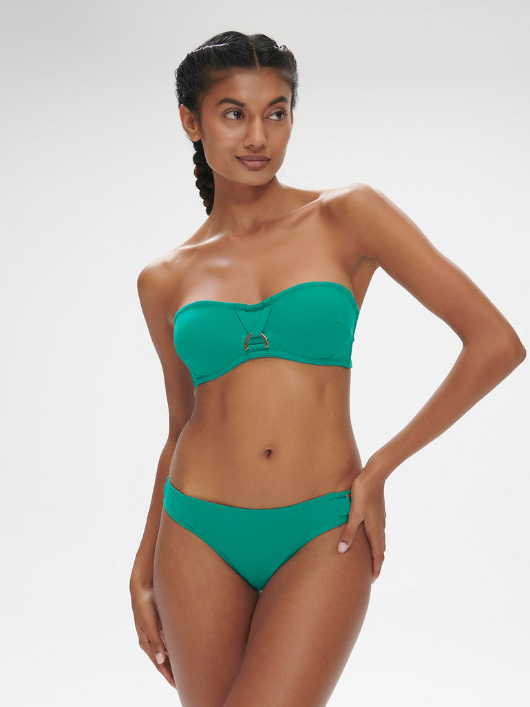 Underwired bandeau bikini top - Waterfall Green